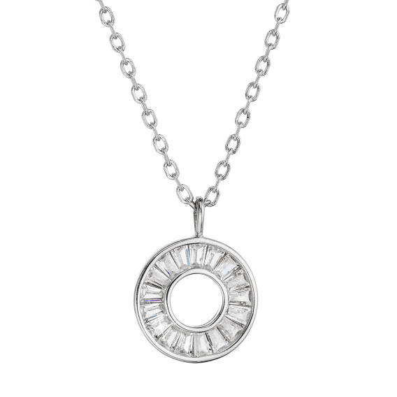 Obrázok pre Strieborný náhrdelník okrúhly so zirkónmi 12069.1