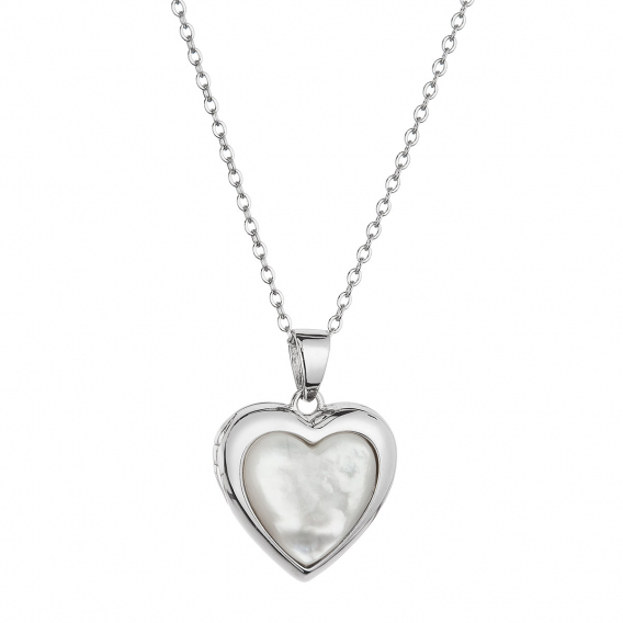Obrázok pre Strieborný náhrdelník perleťové srdce 12075.1