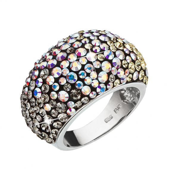 Obrázok pre Strieborný prsteň s kryštálmi Swarovski mix farieb mesačný 35028.3 moonlight