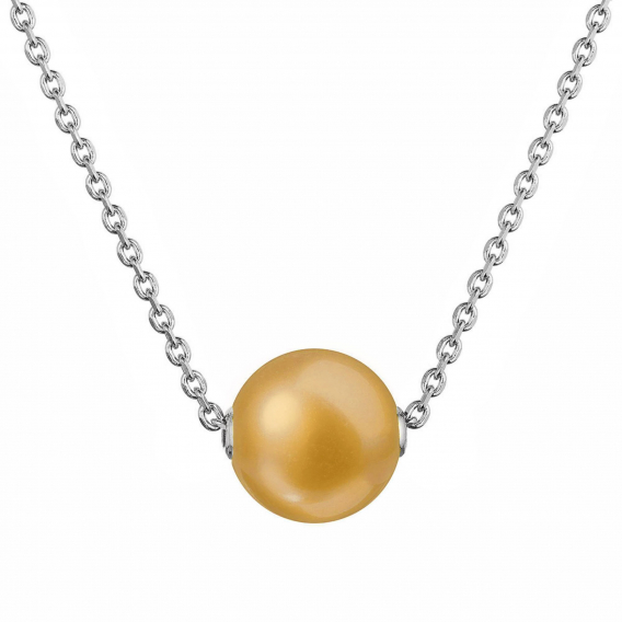 Obrázok pre Strieborný náhrdelník s pevnou zlatou riečnou perlou na retiazke 22047.3 gold