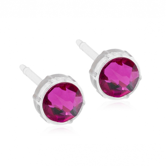 Obrázok pre Nealergénne náušnice z lekárskeho plastu okrúhle 6 mm fuchsia