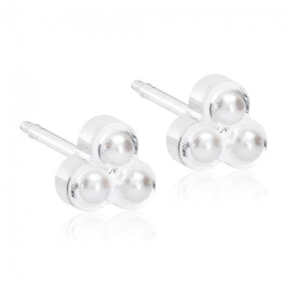 Obrázok pre Nealergénne náušnice z lekárskeho plastu Trojlístky 6 mm Perličky