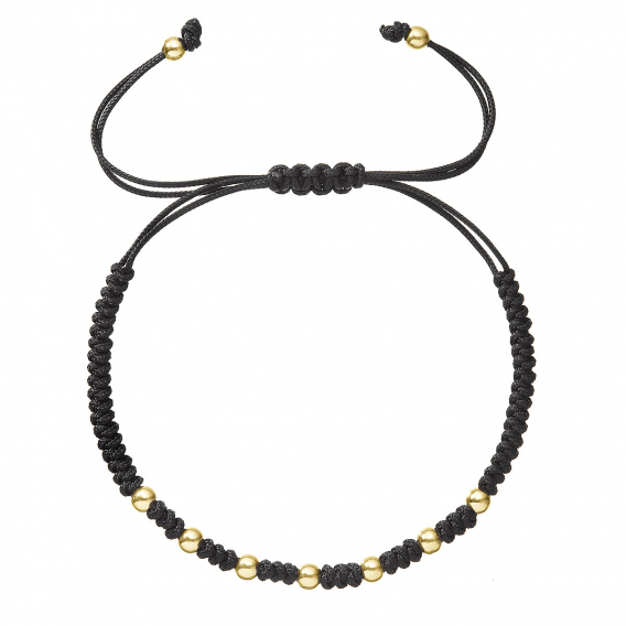 Obrázok pre Kabbalah náramok čierny so zlatými guličkami 93T00101 black