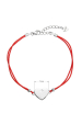 Obrázok pre Kabbalah náramok so strieborným srdcom 13049.3 red