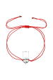 Obrázok pre Kabbalah náramok so strieborným štvorlístkom 13047.3 red