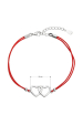 Obrázok pre Kabbalah náramok so striebornými srdiečkami 13050.3 red