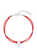 Obrázok pre Kabbalah náramok strieborné srdiečko 13006.3 červený