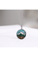 Obrázok pre Náhrdelník hory s tyrkysom a malachitom 42040.3 oceľ