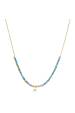 Obrázok pre Náhrdelník oceľový s modrým tyrkysom 42034.3