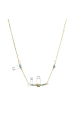 Obrázok pre Náhrdelník oceľový s modrým tyrkysom 42035.3