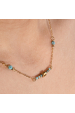 Obrázok pre Náhrdelník oceľový s modrým tyrkysom 42035.3