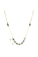 Obrázok pre Náhrdelník oceľový so zeleným achátom 42028.3