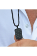 Obrázok pre Náhrdelník pánsky z čiernej ocele s plackou 42009.3 čierny