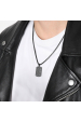 Obrázok pre Náhrdelník pánsky z čiernej ocele s plackou 42009.3 čierny