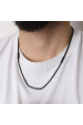 Obrázok pre Náhrdelník pánsky z matnej čiernej ocele 42007.3 čierny