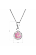Obrázok pre Náhrdelník so syntetickým opálom a kryštálmi Preciosa ružový okrúhly 32083.1 lt.rose