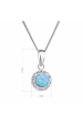 Obrázok pre Náhrdelník so syntetickým opálom a kryštálmi Preciosa sv.modrý okrúhly 32083.1 lt.blue