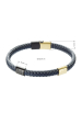 Obrázok pre Náramok pánsky recykl. koža modrošedá a zlaté ozdoby 43033.3 modrá/šedá