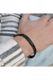 Obrázok pre Náramok pánsky z čiernej ocele s ozdobnou doštičkou 43050.3 čierny