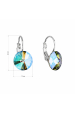 Obrázok pre Náušnice bižutérie so Swarovski kryštálmi zelené fialové okrúhle 51002.5
