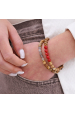 Obrázok pre Oceľový náramok s minerálnymi kameňmi achát, jaspis, koral 43080.3