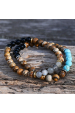 Obrázok pre Oceľový náramok s minerálnymi kameňmi achát, jaspis, tyrkys 43080.3