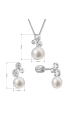 Obrázok pre Perlová súprava so zirkónmi a bielou riečnou perlou 29062.1B