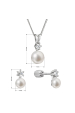 Obrázok pre Perlová súprava so zirkónmi a bielou riečnou perlou 29073.1B