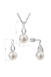 Obrázok pre Perlová súprava visiaca s riečnou perlou a zirkónmi biela 29052.1B