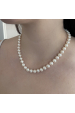 Obrázok pre Perlový náhrdelník z pravých riečnych perál biely 22003.1