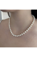 Obrázok pre Perlový náhrdelník z pravých riečnych perál biely 22003.1 pozlátené zapínanie