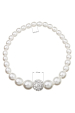 Obrázok pre Perlový náramok biely s Preciosa kryštálmi 33063.1