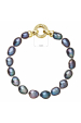 Obrázok pre Perlový náramok z pravých riečnych perál modrý 23011.3 peacock pozlátené zapínanie