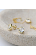 Obrázok pre Pozlátené náušnice kôstky so zirkónom biele okrúhle 11406.1