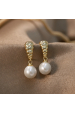 Obrázok pre Pozlátené náušnice so zavesenou riečnou perlou 21126.1