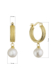Obrázok pre Pozlátené náušnice kruhy so zavesenou riečnou perlou 21127.1