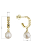 Obrázok pre Pozlátené náušnice so zavesenou riečnou perlou 21129.1