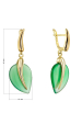 Obrázok pre Pozlátené náušnice lístky so zeleným achátom 11744.3