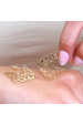 Obrázok pre Pozlátené náušnice moderne vzorované 61172