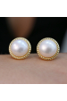 Obrázok pre Pozlátené náušnice s riečnou perlou 21115.1