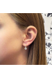 Obrázok pre Pozlátené náušnice visiace so zirkónmi v bielej farbe 11202.1