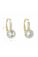 Obrázok pre Pozlátené náušnice visiace so zirkónmi v bielej farbe 11202.1