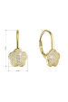 Obrázok pre Pozlátené strieborné náušnice kvietky so zirkónmi 11503.1 crystal