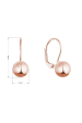 Obrázok pre Pozlátené strieborné náušnice lesklá gulička 61136 rose gold