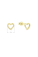 Obrázok pre Pozlátené strieborné náušnice malé srdiečka so zirkónom 11523.1 crystal