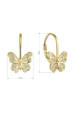 Obrázok pre Pozlátené strieborné náušnice motýliky so zirkónmi 11500.1 crystal