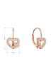 Obrázok pre Pozlátené strieborné náušnice prepletené srdiečka 11718.1 rose gold