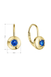 Obrázok pre Pozlátené strieborné náušnice s modrým zirkónom 11510.3 blue