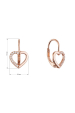 Obrázok pre Pozlátené strieborné náušnice srdca 11716.1 rose gold