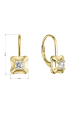 Obrázok pre Pozlátené strieborné náušnice štvorčeky so zirkónom 11506.1 crystal